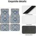 thumbnail image 4 of Car Floor Mats Set of 4, Oriental Antique Blue Kilim Rug Vehicle Front Rear Carpets Mats Car Floor Rugs Non-Slip Auto Foot Mats Car Accessories Universal Fit for Car SUV Truck Van, 4 of 7