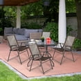 thumbnail image 2 of Costway Set of 4 Patio Folding Sling Chairs Steel fabric Camping Deck Garden Pool, 2 of 11