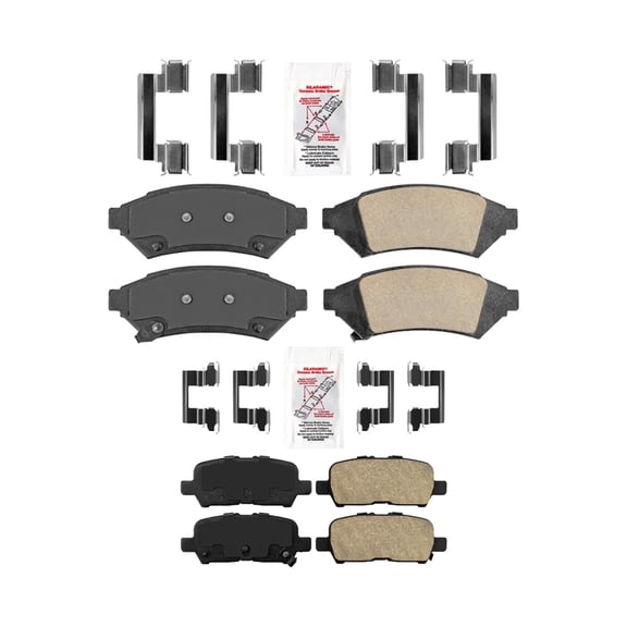 AmeriBrake Premium Ceramic Pads, Hardware All for 05-09 Buick Allure 3.6L 3.8L