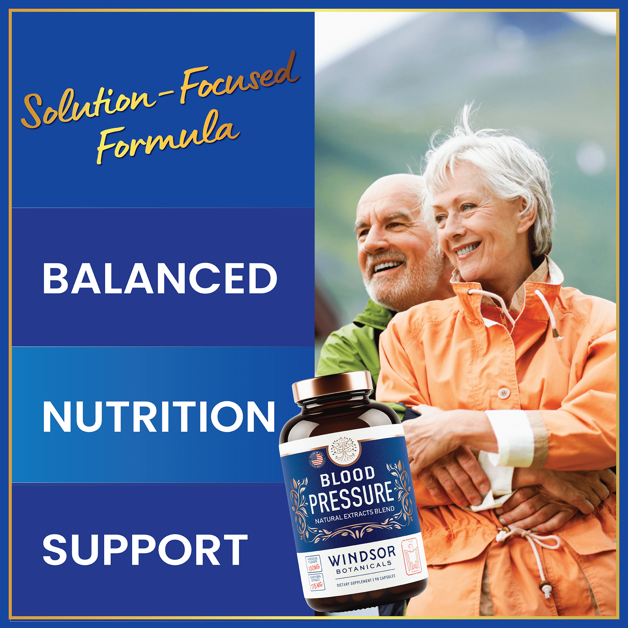 Blood Pressure Support Supplement - Green Tea, Hibiscus, Hawthorn, Garlic - Blood Pressure Vitamin, Mineral and Activated Naturals - 3 Month Supply, 90 Capsules