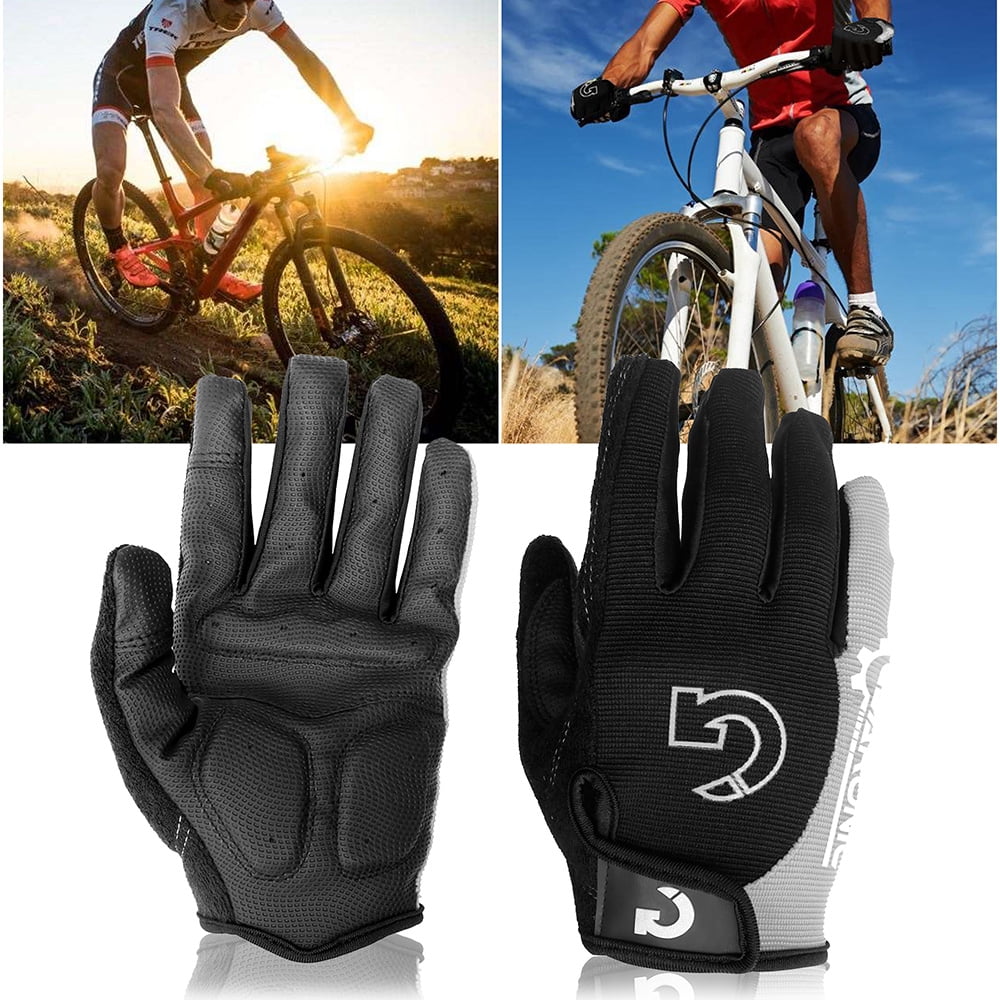 Cycling Mountain Bicycle Full Finger Biking Gel Pad Outdoor Sports Gloves