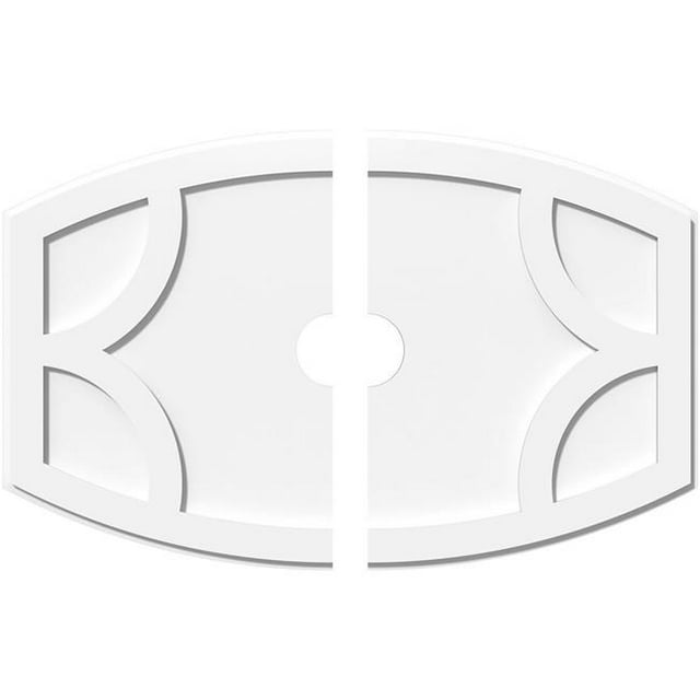 Ekena Millwork CMP36X24KY2-04000 4 in. ID x 19.5 in. Rectangle Kailey Architectural Grade PVC Contemporary Ceiling Medallion - 2 Piece