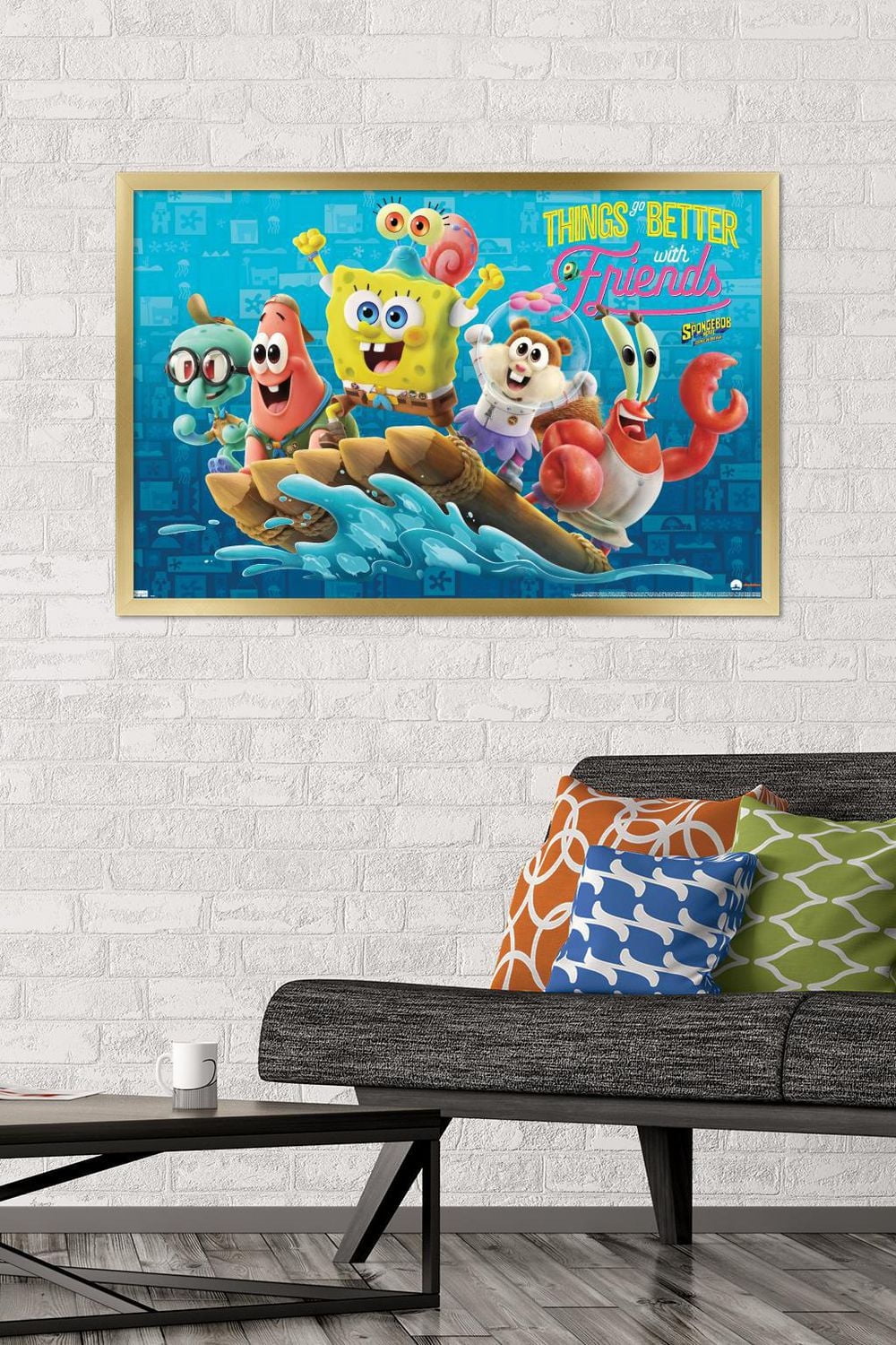 The SpongeBob Movie: Sponge On The Run - Friends Wall Poster with Push Pins, 14.725" x 22.375"