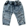 thumbnail image 3 of 1-5Y Kids Girl Denim Pants Stretch Elastic Trousers Ripped Jeans, 3 of 5