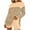 Beige, variant on Kaemgyyd Womens 2 Piece Sweater Sets Lounge Cozy Outfits Long Sleeve Stripe Knit Top and Ribbed Shorts Matching Tracksuit Set