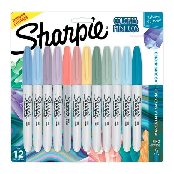 Marcadores Permanentes Punta Fina Sharpie Multicolor 12 Piezas