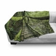 thumbnail image 2 of Rainforest Soft Flannel Fleece Throw Blanket, Rainforest in Inthanon Mountain Chiang Mai Thailand Romantic Honeymoon Theme, Cozy Plush for Indoor and Outdoor Use, 70" x 90", Green Brown, by Ambesonne, 2 of 5