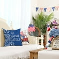 thumbnail image 3 of 4th of July Decorations Pillow Covers 16x16 Set of 4 Star Strip Bless America Beige Buffalo Plaid Throw Pillow Covers Patriotic Pillows Independence Memorial Day Decor Cushion Case G322-16, 3 of 5