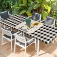 thumbnail image 2 of Sunflowers Table Cloths for 8 Foot Rectangle Tables, Yellow Floral Botanical Black White Checkered Rustic Patio Waterproof Elastic Fitted Tablecloths, Washable Rectangular Table Cover for Camping, 2 of 8