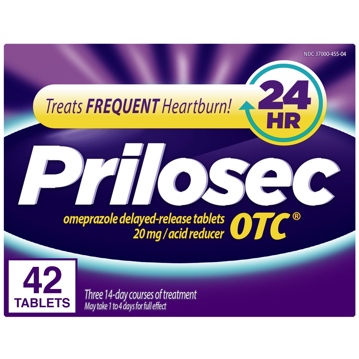 Prilosec OTC Heartburn Relief, Omeprazole Over-the-Counter Medicine, Acid Reducer Tablets, 42 Ct