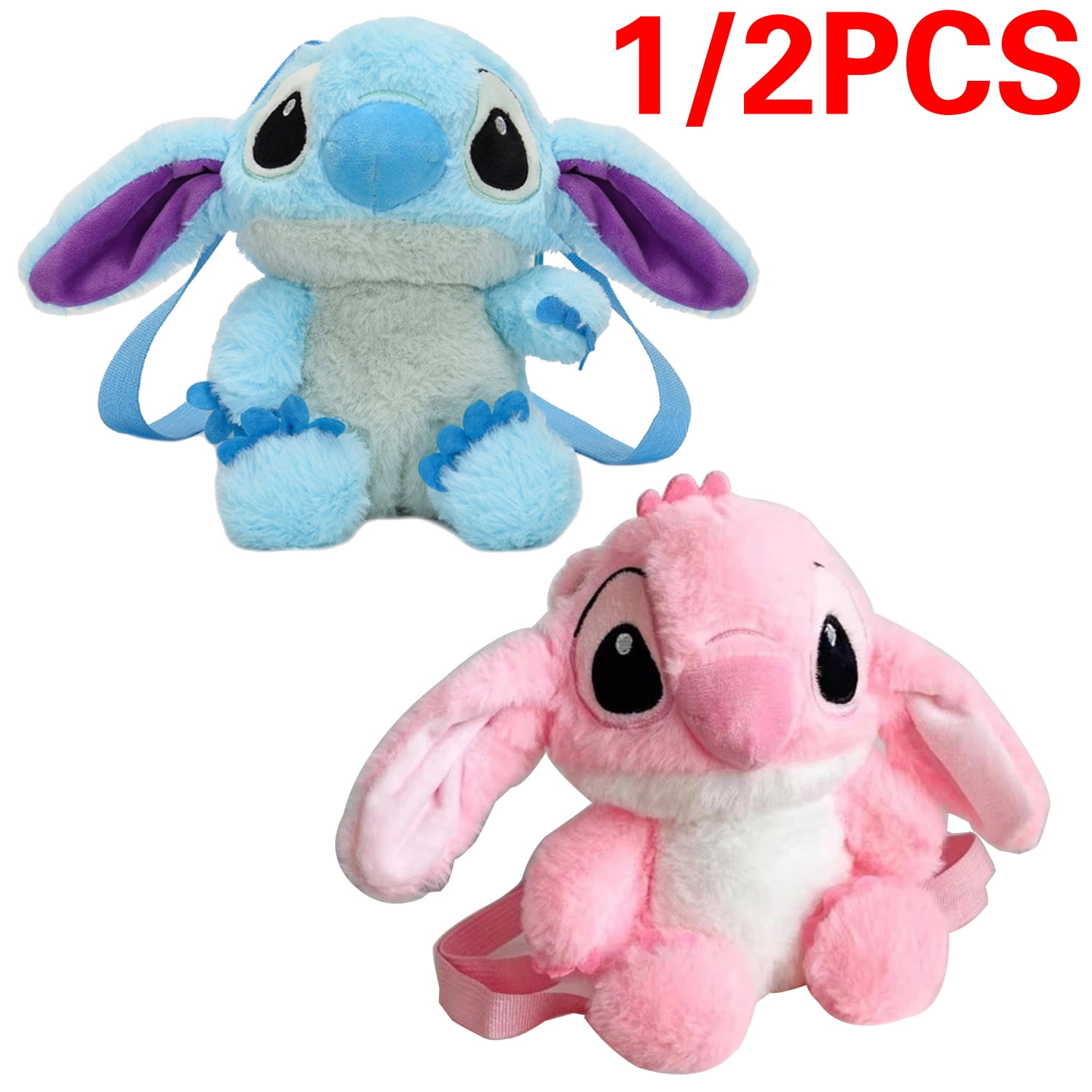 QingY Stitch Plush Backpack Anime Figure Stuffed Doll Kawaii Stitch Toys Children's Girls Boys Kindergarten School Bag, Kids Unisex, Size: One size