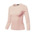 thumbnail image 2 of A2Y Women's Basic Casual Colorful 3/4 Sleeve Knit Pullover Sweator Top Blush S, 2 of 6