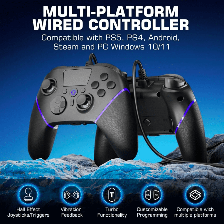 Wired Controller Compatible with ps5 Gamin System