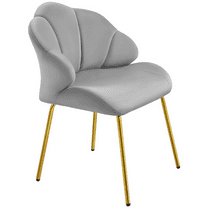 Renwick Modern Velvet Accent Chair with Shell-Shaped Backrest, Light Gray