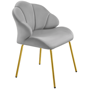 Renwick Modern Velvet Accent Chair with Shell-Shaped Backrest, Light Gray