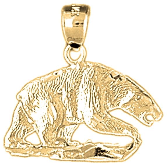 10K Yellow Gold Bear Pendant - 21 mm
