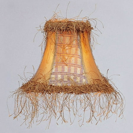 Livex Lighting Gold Panel Silk Bell Clip Shade with Corn Silk (Best Way To Silk Corn)