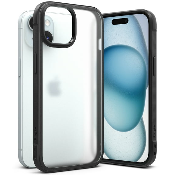 Ringke Fusion Bold [Anti-Fingerprint   Anti-Yellowing] Compatible with iPhone 15 Case, Non-Slip Enhanced Grip Transparent Phone Cover for Women, Men - Matte Black
