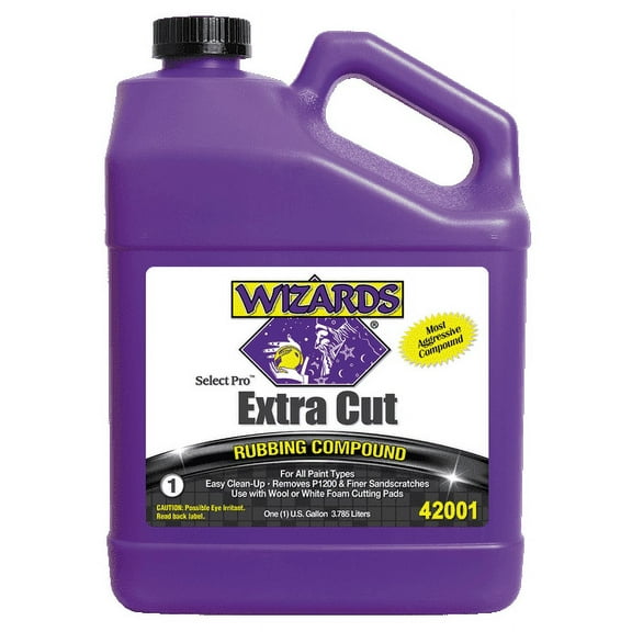 "Wizards Select Pro Extra Cut Heavy-Duty Compound – 1 Gallon | Removes P1200 & Finer Sand Scratches | Professional-Grade Paint Correction "