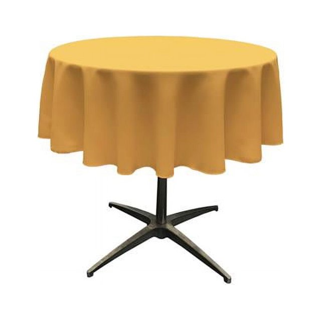 TCpop58R-GoldP14 LA Linen Nappe en Popeline de Polyester, Or - 58 Po. Ronde