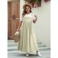thumbnail image 3 of Women'S Plus Size Summer Maxi Dress Casual Sleeveless Spaghetti Strap Long Beach Sundresses  4XL, 3 of 6