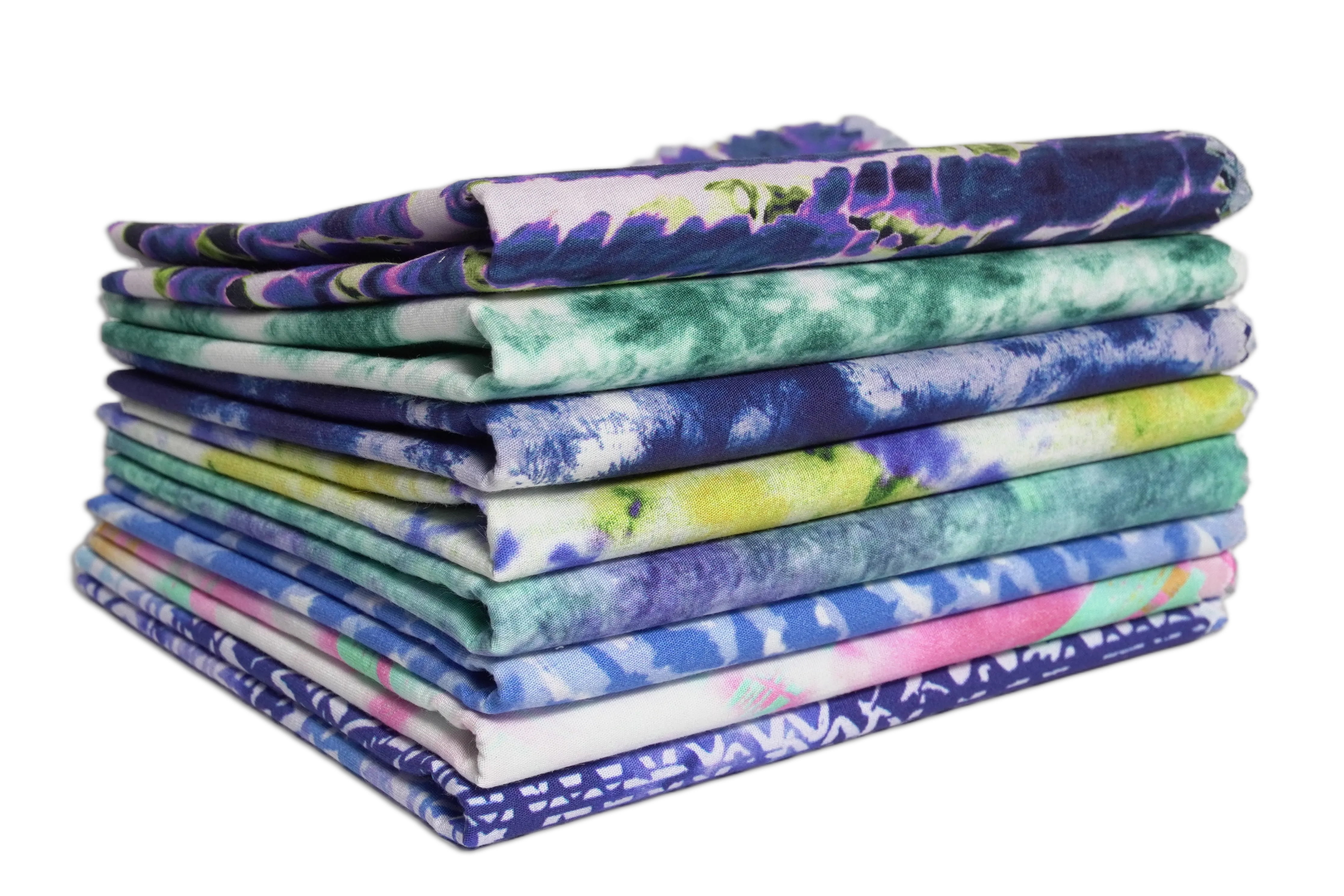 Soimoi 8 Pc Fat Quarter Bundle- Tie & Dye Print 18"x 22" DIY Patchwork- 100% Cotton Pre-Cut Quilting Fabric Multicolor