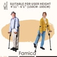 thumbnail image 3 of Muletas Famica para adultos (1 unidad, puño abierto): asas ergonómicas ajustables, puño y altura, plegables, ligeras y antideslizantes., 3 of 5