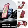 thumbnail image 3 of Magnetic for iPhone 13 Pro Max Case, [Compatible with MagSafe] [Full Camera Protection] Shockproof Protective Slim Translucent Matte Phone Case for iPhone 13 Pro Max 6.7'', Rose Red, 3 of 14