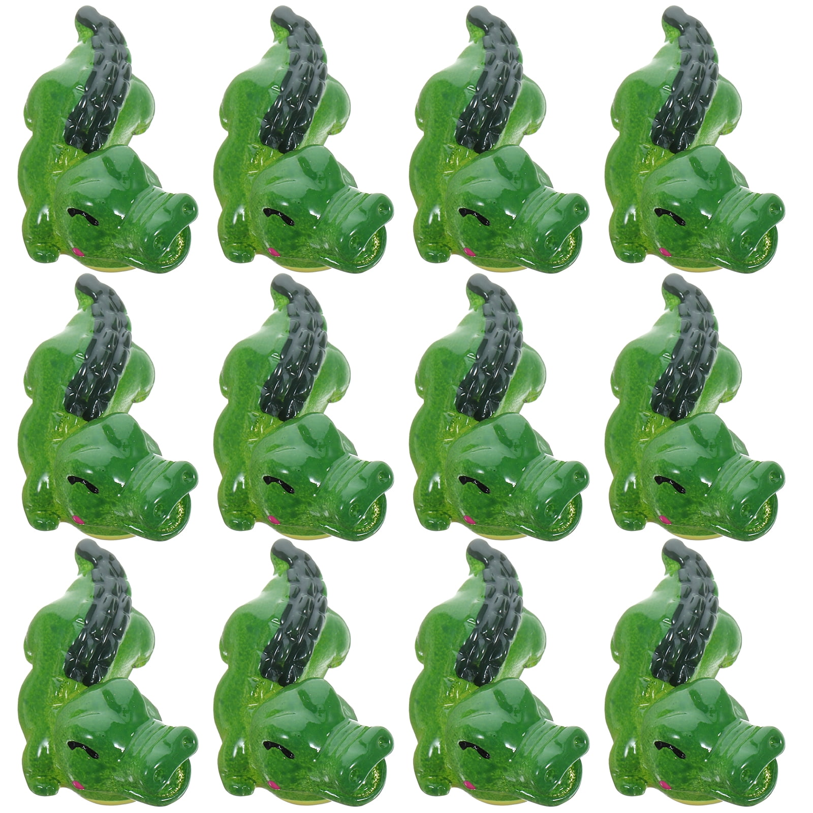 12pcs Small Crocodile Crafts Resin Crocodile Decors Bonsai Crocodile Decors Animal Models Decors