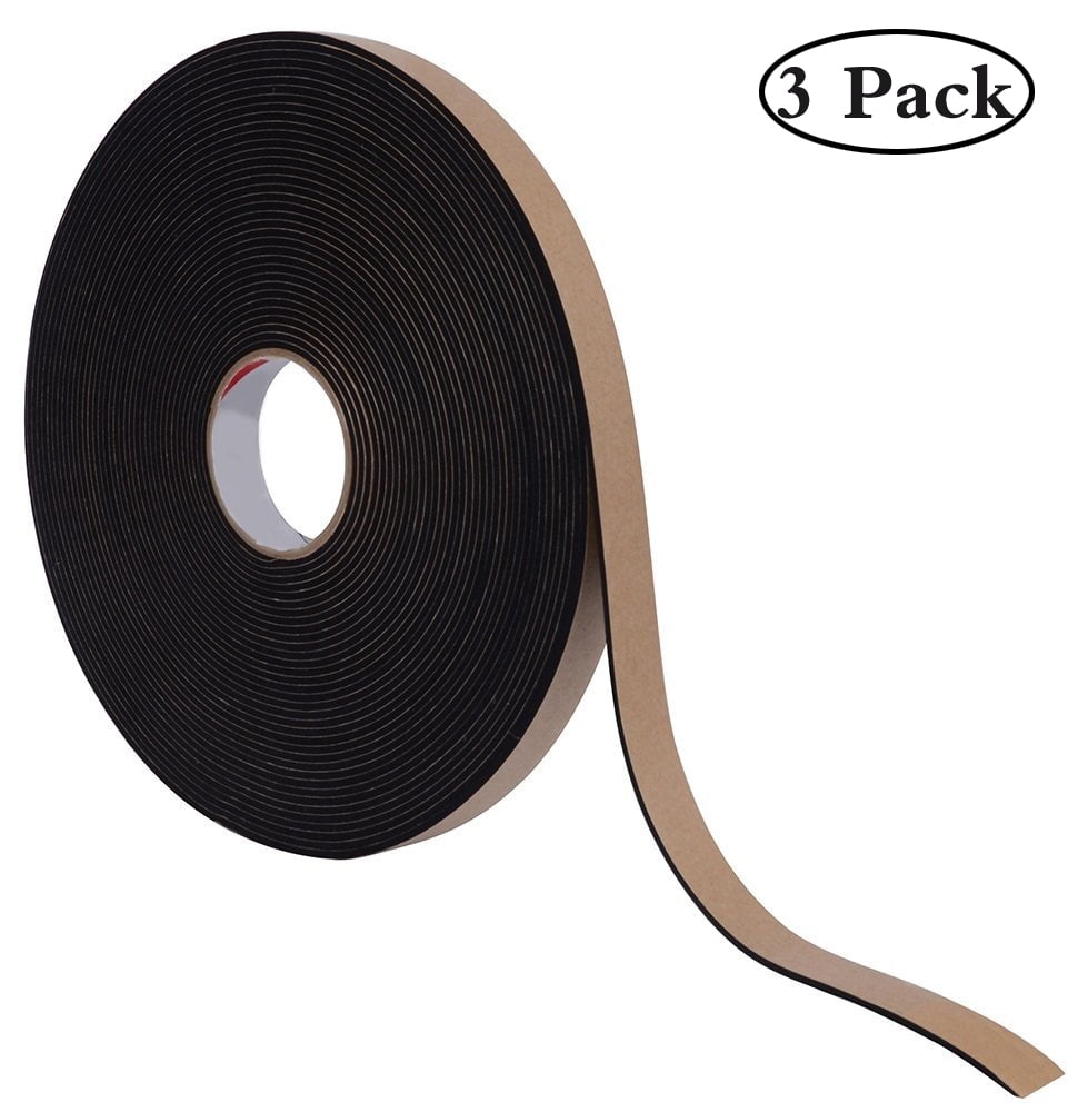 1/2 Wide X 1/2 Thick 20 Ft Long Weather Strip FREE SHIP Foam Seal Tape 3 Rolls 