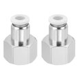 thumbnail image 1 of Accesorios de Conexión Rápida Uxcell, Conexiones de Tubo de Aire Rectas de Rosca Hembra Blancas 3/8" x 1/4", 1 of 7