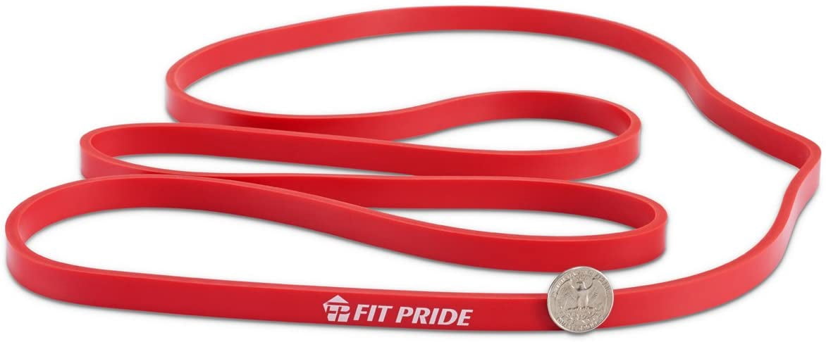 FIT PRIDE Resistance Band for Pull Up Exercise Stretchable Increase Mobility for Powerlifting Great for Workout Includes Free Fitness Guide (Red)