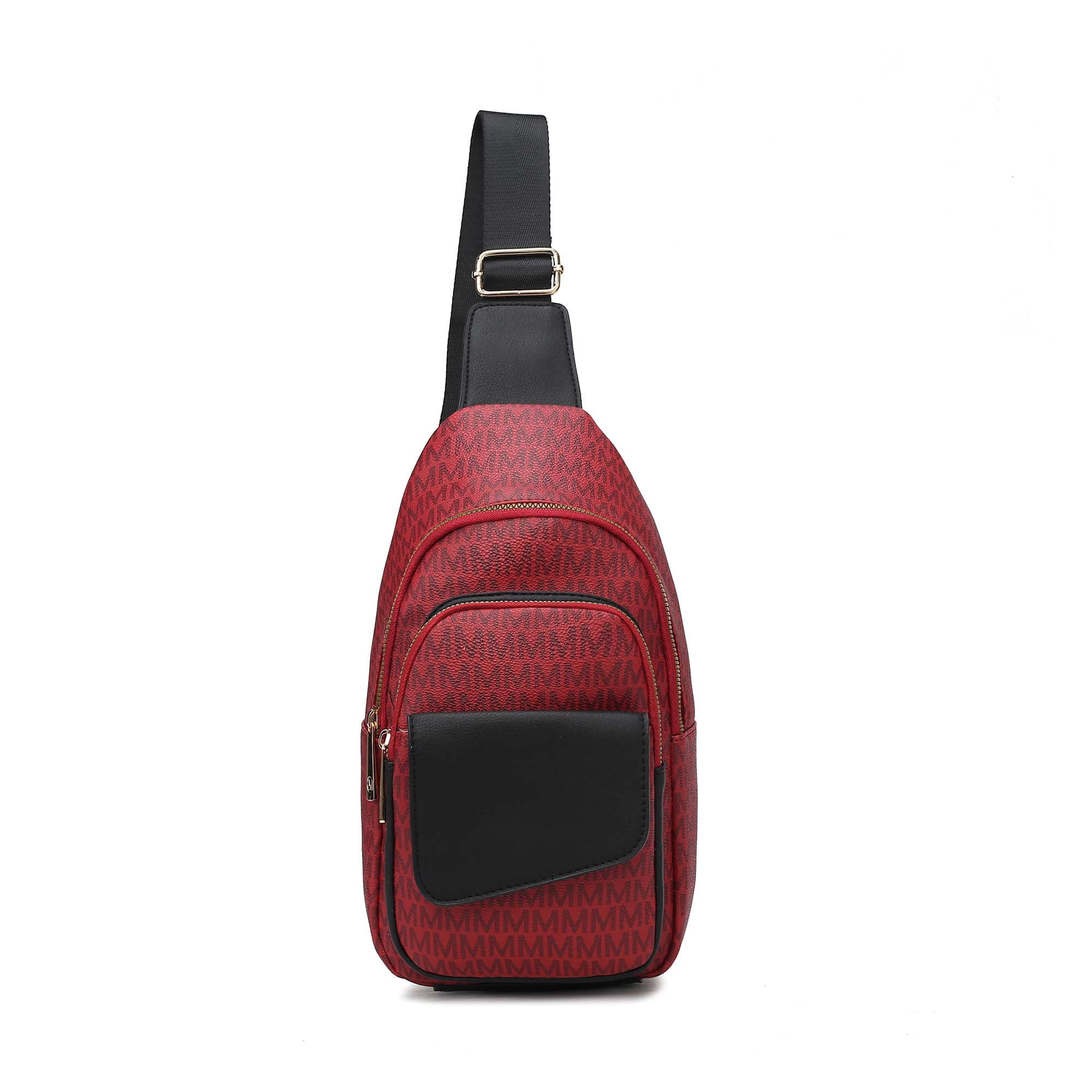MKF Collection Kace Vegan Leather Women's Sling Bag, Stylish Fanny Purse Handbag by Mia K - Burgundy