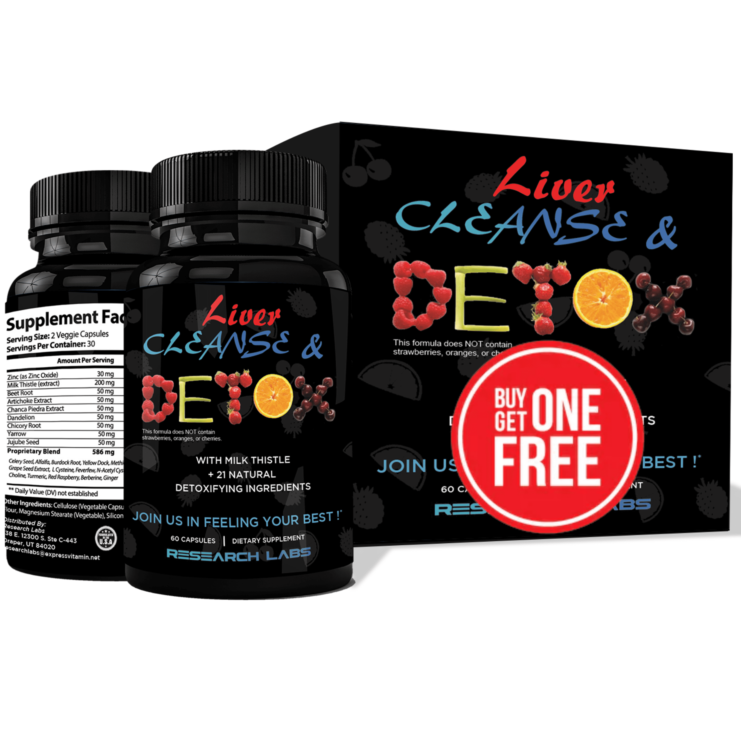 Doctor Recommended Premium Liver Detox Liver Cleanse & Liver Support w/ Milk Thistle, Beet Root, Dandelion. 23 Powerful Herbs by Research Labs