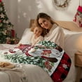 thumbnail image 4 of Christmas Dwarf Flannel Blanket for Bed,Travel and Camping, Winter Snowflakes Xmas Trees Vintage Plaid Super Soft Cozy Blanket for All Seasons 60"x80", 4 of 9