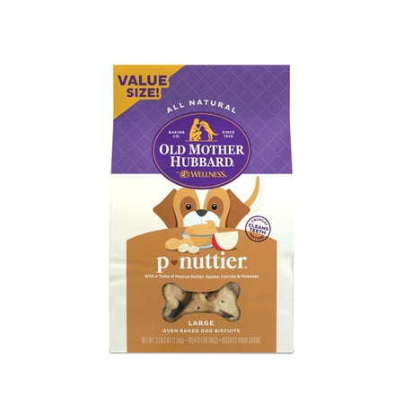 Old Mother Hubbard by Wellness Classic P Nuttier Natural Large Biscuits Dog Treats, 3.3 lb bag