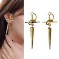 thumbnail image 1 of Pendientes góticos Salvador de tuerca estilo Vintage de Metal renacentista para hombres y Mujeres Oro, 1 of 10