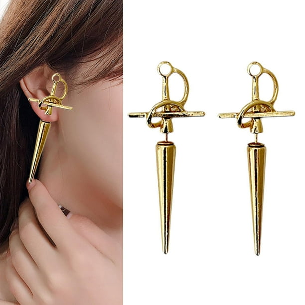 Pendientes de gótica, joyería, accesorio de disfraz , estilo Retro renacentista, pendientes de tuerca de aleación Medieval, pendientes de , Oro