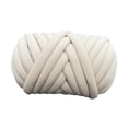 thumbnail image 3 of Hilo grueso, hilo gigante tubular, hilo para tejer a mano, hilo jumbo de 500 g para bricolaje. Beige, 3 of 9