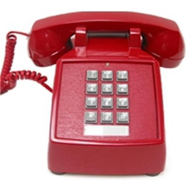 Cortelco 250047-VBA-20M Téléphone de Bureau de Base Traditionnel - Rouge