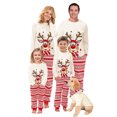 thumbnail image 1 of SUNSIOM Family Matching Christmas Set Elk Print Long Sleeve Round Neck Tops/Romper Striped Trousers, 1 of 10