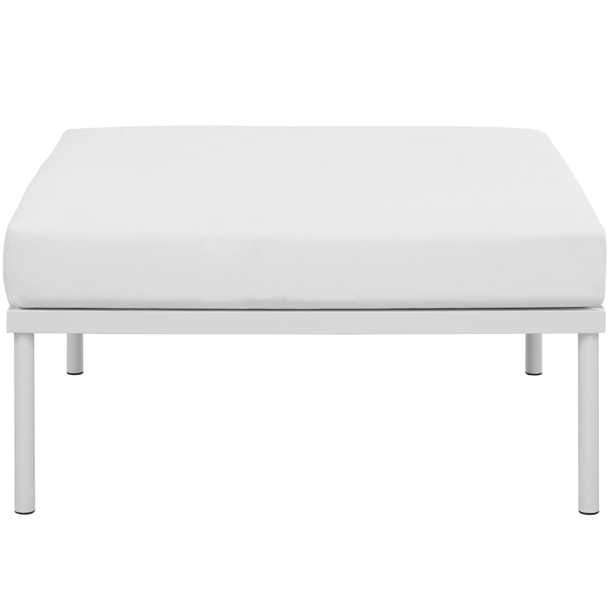 Modway Harmony Outdoor Patio Aluminum Fabric Ottoman in White/White - image 3 of 4