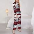 thumbnail image 3 of Haiem Buffalo Plaid Forest Pattern Women’s Long-sleeve Sleepwear,Sleepwear Set,2-piece Loungewear Set,Soft PJs Comfy Nightwear with Pockets-, 3 of 7