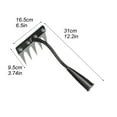 thumbnail image 2 of Heavy Duty Steel Garden Rake - 5-Tooth Detachable Weeder & Cultivator Tool for Lawn, Yard, Flower Beds | Ergonomic Handle | All-Soil Metal Rake (Size as Pictured), 2 of 4