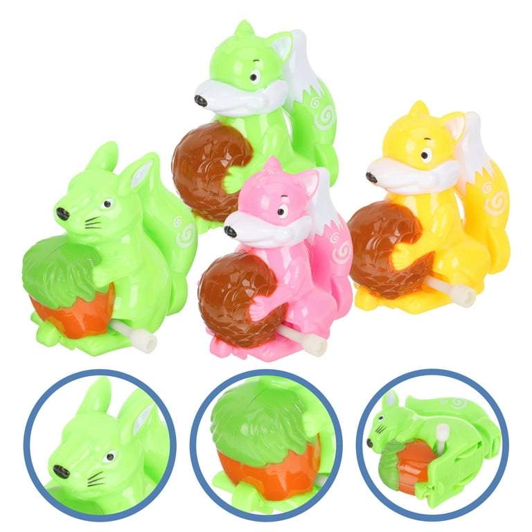 1 cent stuff 4Pcs Cartoon Animals Windup Toys Funny Wind Up Toys Foxes  Squirrel Toys (Random Style) 