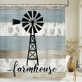 thumbnail image 5 of Vintage Windmill RV Shower Curtain - 36x72 Inches Rustic Wooden Plank Country Small Bathroom Decor Narrow Fabric Set with Hooks Farmhouse Style, 5 of 6
