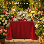 AK-Trading 60 x 102-Inch Rectangular Polyester Tablecloth - Red