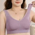 thumbnail image 5 of Bras for Women Low Back Women's Wireless Underwear Full Cover Pullover Bra Built in Pads - Everyday Bralette for Teen Girls Purple One Size, 5 of 8