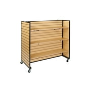 Maple Metal Framed Slatwall Gondola Unit 50 W x 53 H Inches with 6 Shelves