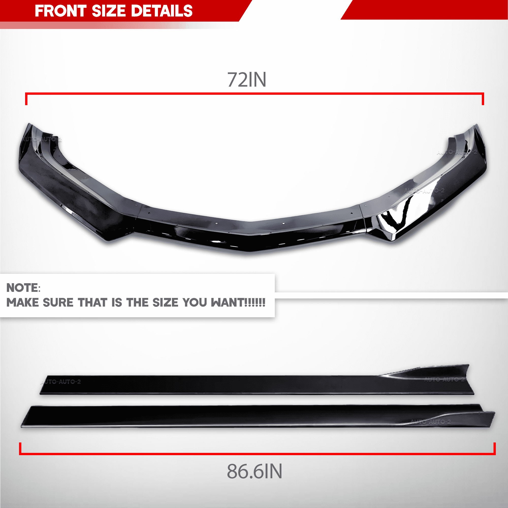 For 2016-24 Chevy Camaro 1LE Front Bumper Lip Side Skirt Body Kits